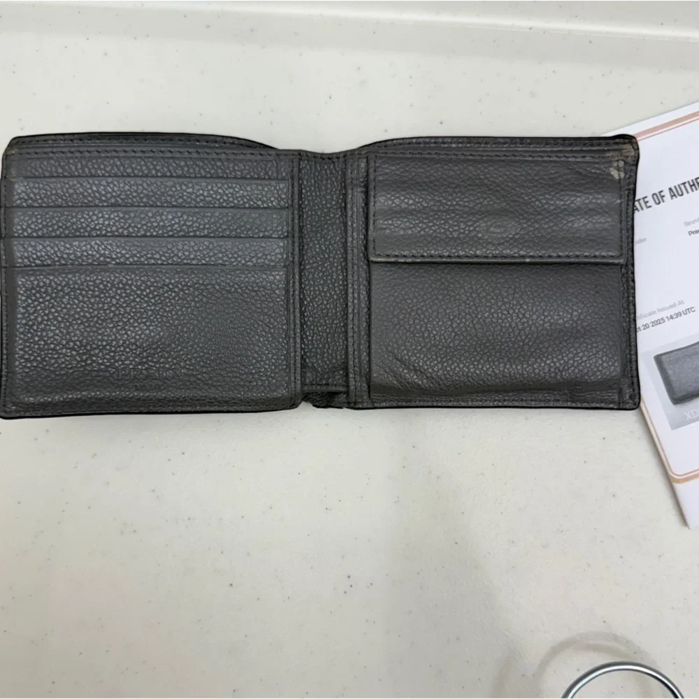 Prada Mens Bifold Leather Wallet Black Designer Saffiano